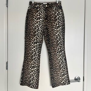 Ganni Betzy Leopard Print Jeans Sz 29